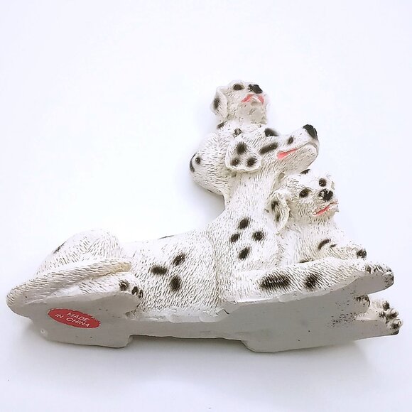 Dalmatian Family Figurine Mama Dog & Pups Resin White 4" L x 3" H Accent Decor - Picture 8 of 13